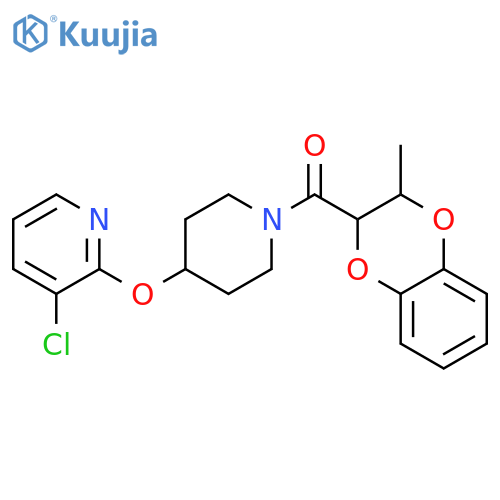 3-chloro-2-{[1-(3-methyl-2,3-dihydro-1,4-benzodioxine-2-carbonyl)piperidin-4-yl]oxy}pyridine structure
