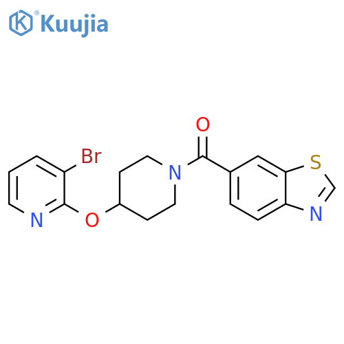 6-{4-[(3-bromopyridin-2-yl)oxy]piperidine-1-carbonyl}-1,3-benzothiazole structure