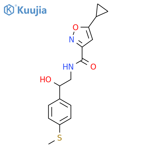 5-cyclopropyl-N-{2-hydroxy-2-4-(methylsulfanyl)phenylethyl}-1,2-oxazole-3-carboxamide structure