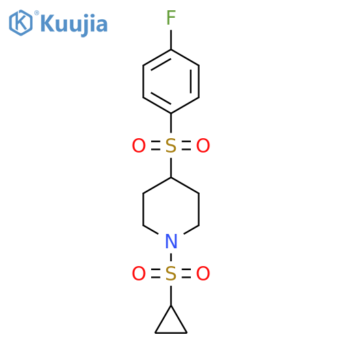 1-(cyclopropanesulfonyl)-4-(4-fluorobenzenesulfonyl)piperidine structure