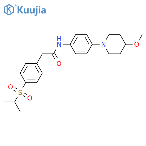 N-[4-(4-methoxypiperidin-1-yl)phenyl]-2-[4-(propane-2-sulfonyl)phenyl]acetamide structure