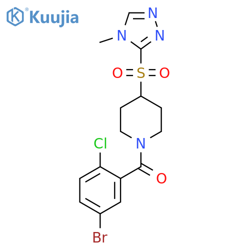 1-(5-bromo-2-chlorobenzoyl)-4-[(4-methyl-4H-1,2,4-triazol-3-yl)sulfonyl]piperidine structure