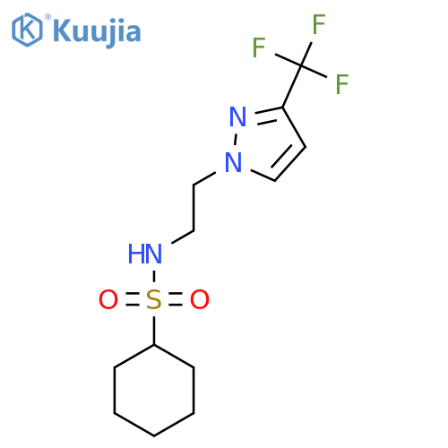 N-{2-3-(trifluoromethyl)-1H-pyrazol-1-ylethyl}cyclohexanesulfonamide structure