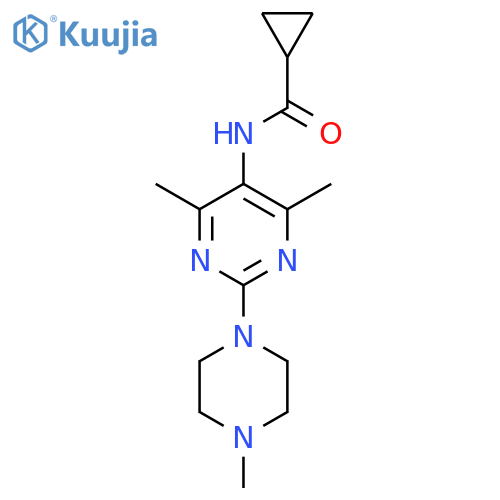 N-4,6-dimethyl-2-(4-methylpiperazin-1-yl)pyrimidin-5-ylcyclopropanecarboxamide structure