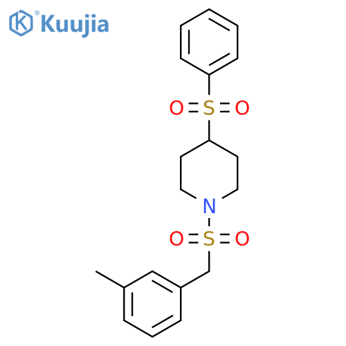 4-(benzenesulfonyl)-1-(3-methylphenyl)methanesulfonylpiperidine structure