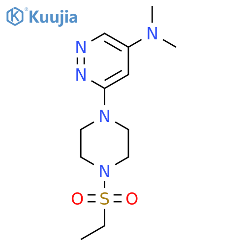 6-4-(ethanesulfonyl)piperazin-1-yl-N,N-dimethylpyridazin-4-amine structure