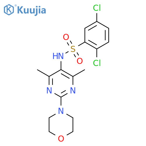 2,5-dichloro-N-4,6-dimethyl-2-(morpholin-4-yl)pyrimidin-5-ylbenzene-1-sulfonamide structure