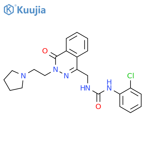1-(2-chlorophenyl)-3-({4-oxo-3-[2-(pyrrolidin-1-yl)ethyl]-3,4-dihydrophthalazin-1-yl}methyl)urea structure