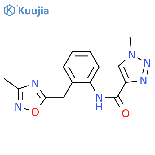 1-methyl-N-{2-[(3-methyl-1,2,4-oxadiazol-5-yl)methyl]phenyl}-1H-1,2,3-triazole-4-carboxamide structure
