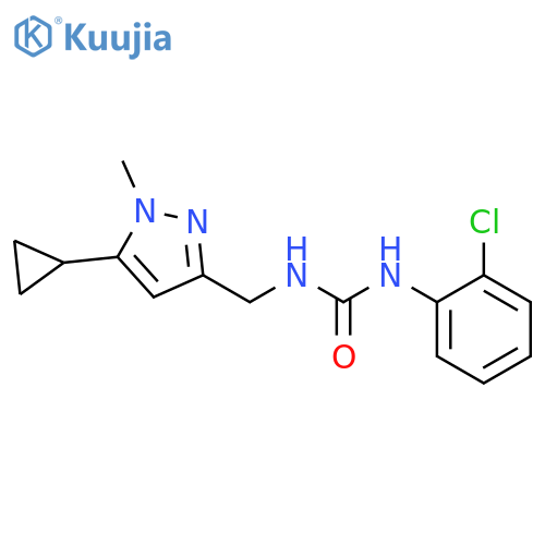 1-(2-chlorophenyl)-3-(5-cyclopropyl-1-methyl-1H-pyrazol-3-yl)methylurea structure
