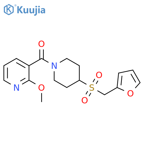 3-{4-[(furan-2-yl)methanesulfonyl]piperidine-1-carbonyl}-2-methoxypyridine structure