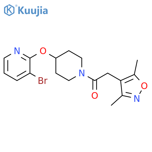 1-{4-[(3-bromopyridin-2-yl)oxy]piperidin-1-yl}-2-(3,5-dimethyl-1,2-oxazol-4-yl)ethan-1-one structure