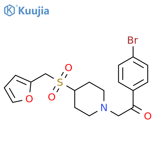 2-(4-bromophenyl)-1-{4-(furan-2-yl)methanesulfonylpiperidin-1-yl}ethan-1-one structure