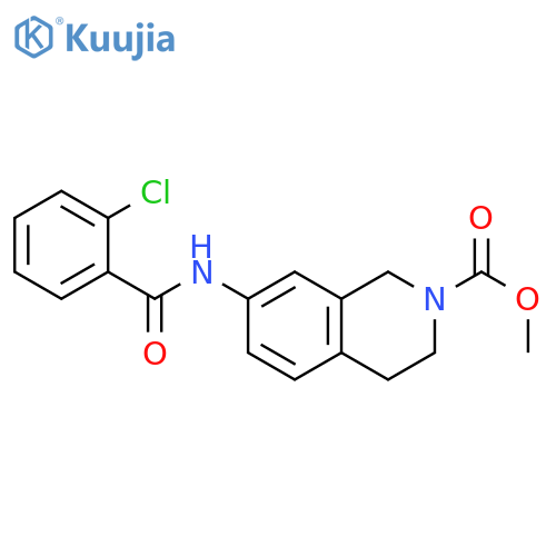 methyl 7-(2-chlorobenzamido)-1,2,3,4-tetrahydroisoquinoline-2-carboxylate structure