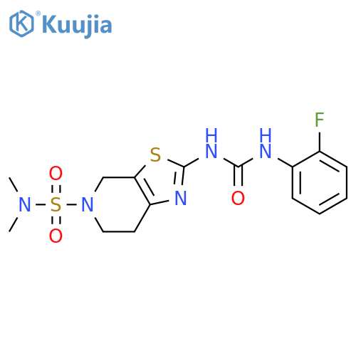 3-[5-(dimethylsulfamoyl)-4H,5H,6H,7H-[1,3]thiazolo[5,4-c]pyridin-2-yl]-1-(2-fluorophenyl)urea structure