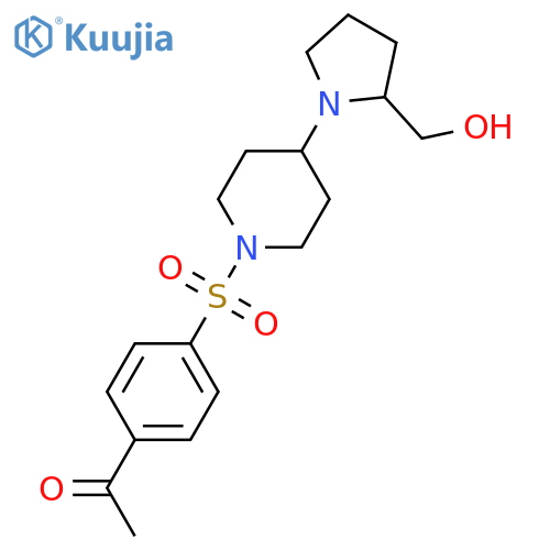1-4-({4-2-(hydroxymethyl)pyrrolidin-1-ylpiperidin-1-yl}sulfonyl)phenylethan-1-one structure