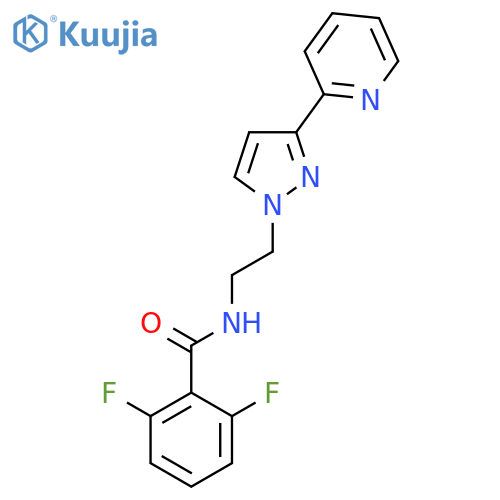 2,6-difluoro-N-{2-3-(pyridin-2-yl)-1H-pyrazol-1-ylethyl}benzamide structure