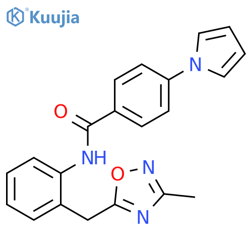 N-{2-[(3-methyl-1,2,4-oxadiazol-5-yl)methyl]phenyl}-4-(1H-pyrrol-1-yl)benzamide structure