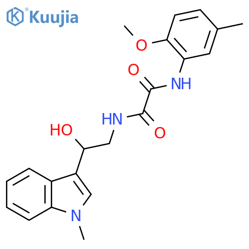 N-2-hydroxy-2-(1-methyl-1H-indol-3-yl)ethyl-N'-(2-methoxy-5-methylphenyl)ethanediamide structure