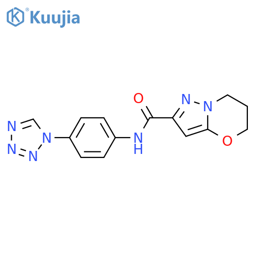 N-4-(1H-1,2,3,4-tetrazol-1-yl)phenyl-5H,6H,7H-pyrazolo3,2-b1,3oxazine-2-carboxamide structure