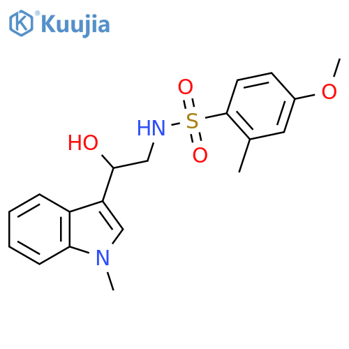 N-2-hydroxy-2-(1-methyl-1H-indol-3-yl)ethyl-4-methoxy-2-methylbenzene-1-sulfonamide structure