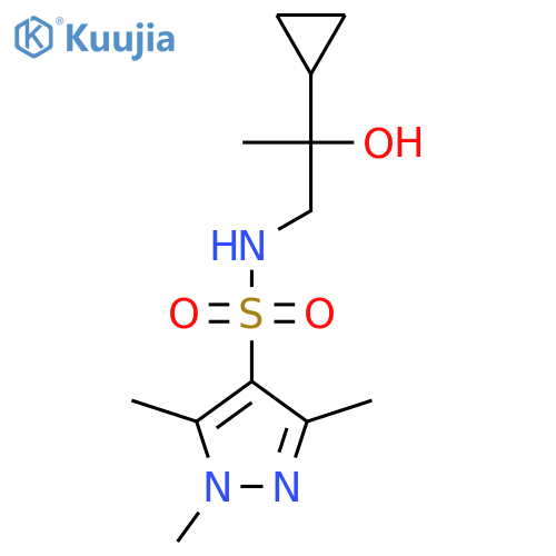 N-(2-cyclopropyl-2-hydroxypropyl)-1,3,5-trimethyl-1H-pyrazole-4-sulfonamide structure