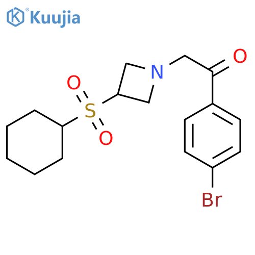 2-(4-bromophenyl)-1-3-(cyclohexanesulfonyl)azetidin-1-ylethan-1-one structure