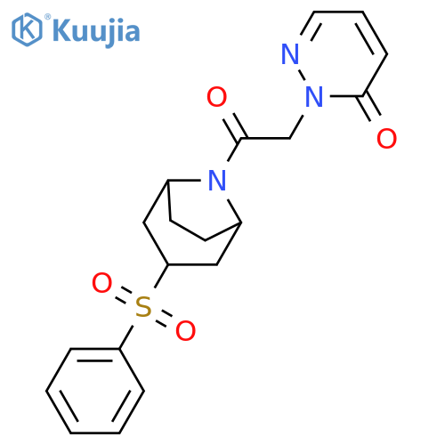 2-{2-3-(benzenesulfonyl)-8-azabicyclo3.2.1octan-8-yl-2-oxoethyl}-2,3-dihydropyridazin-3-one structure