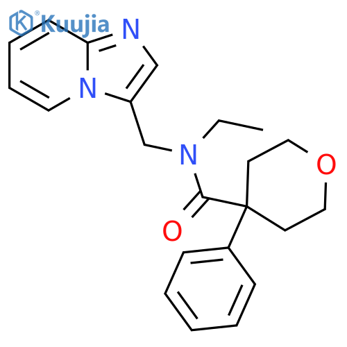 N-ethyl-N-({imidazo[1,2-a]pyridin-3-yl}methyl)-4-phenyloxane-4-carboxamide structure