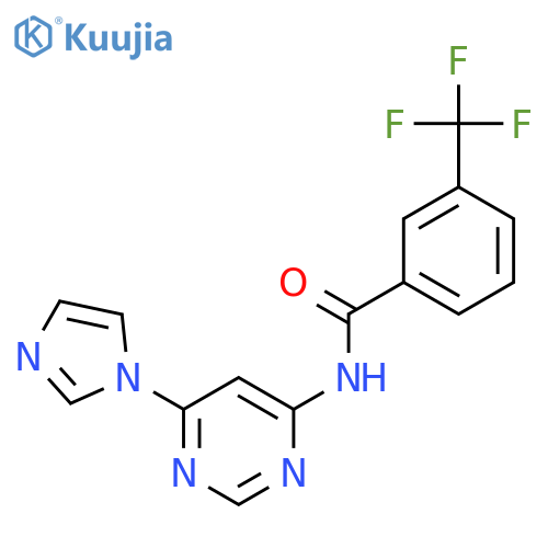 N-6-(1H-imidazol-1-yl)pyrimidin-4-yl-3-(trifluoromethyl)benzamide structure