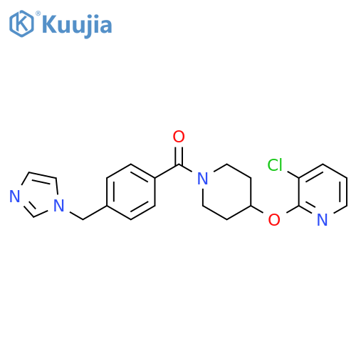 3-chloro-2-[(1-{4-[(1H-imidazol-1-yl)methyl]benzoyl}piperidin-4-yl)oxy]pyridine structure