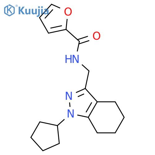 N-[(1-cyclopentyl-4,5,6,7-tetrahydro-1H-indazol-3-yl)methyl]furan-2-carboxamide structure