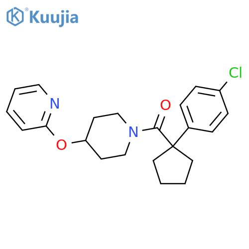 2-({1-[1-(4-chlorophenyl)cyclopentanecarbonyl]piperidin-4-yl}oxy)pyridine structure