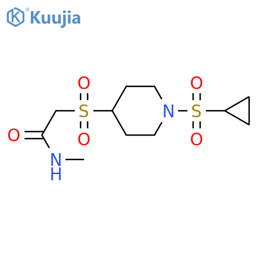 2-{1-(cyclopropanesulfonyl)piperidin-4-ylsulfonyl}-N-methylacetamide structure