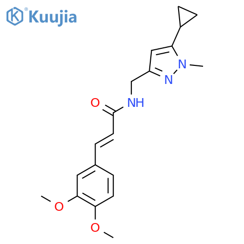 (2E)-N-(5-cyclopropyl-1-methyl-1H-pyrazol-3-yl)methyl-3-(3,4-dimethoxyphenyl)prop-2-enamide structure