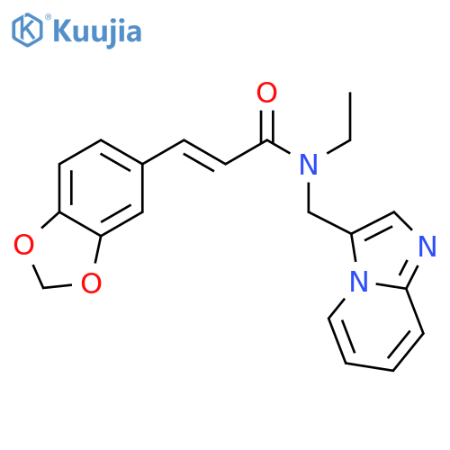 (2E)-3-(2H-1,3-benzodioxol-5-yl)-N-ethyl-N-({imidazo[1,2-a]pyridin-3-yl}methyl)prop-2-enamide structure
