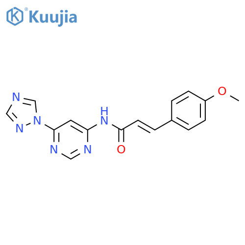 (2E)-3-(4-methoxyphenyl)-N-6-(1H-1,2,4-triazol-1-yl)pyrimidin-4-ylprop-2-enamide structure