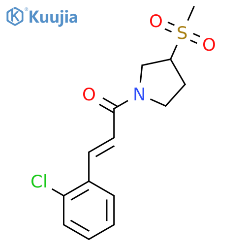(2E)-3-(2-chlorophenyl)-1-(3-methanesulfonylpyrrolidin-1-yl)prop-2-en-1-one structure