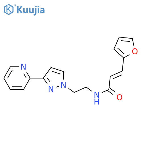 (2E)-3-(furan-2-yl)-N-{2-[3-(pyridin-2-yl)-1H-pyrazol-1-yl]ethyl}prop-2-enamide structure