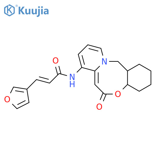 (2E)-3-(furan-3-yl)-N-{2-oxo-9-oxa-1-azatricyclo10.4.0.0^{3,8}hexadeca-3,5,7-trien-5-yl}prop-2-enamide structure