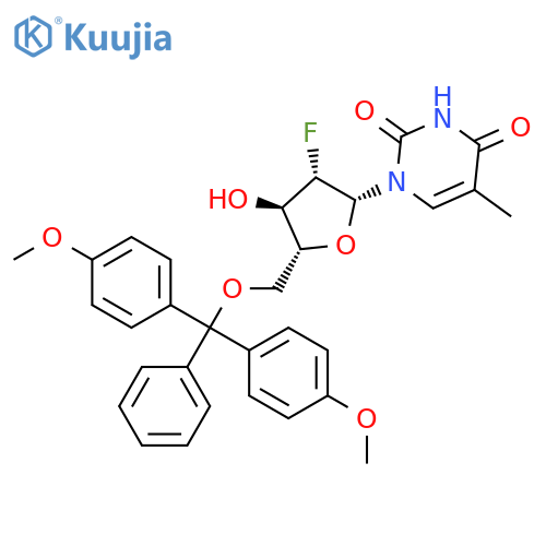 1-(2'-Deoxy-5'-O-DMT-2'-fluoro-b-D-arabinofuranosyl)thymine structure