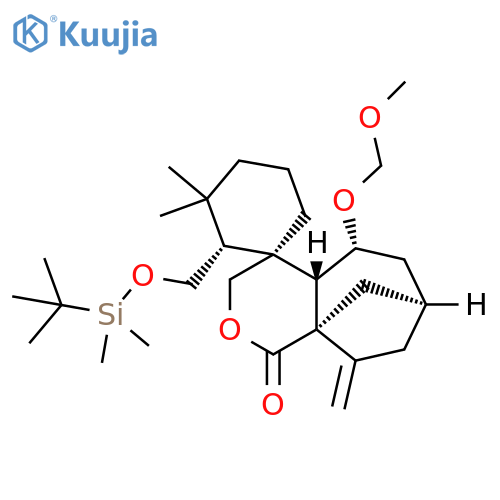 Spiro[cyclohexane-1,4'(3'H)-[1H-7,9a]methanocyclohepta[c]pyran]-1'-one, 2-[[[(1,1-dimethylethyl)dimethylsilyl]oxy]methyl]hexahydro-5'-(methoxymethoxy)-3,3-dimethyl-9'-methylene-, (1S,2R,4'aS,5'R,7'S,9'aS)- structure