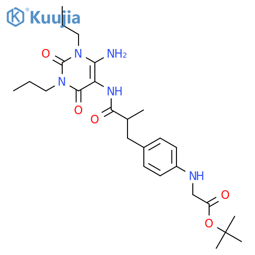 Glycine,N-[4-[3-[(6-amino-1,2,3,4-tetrahydro-2,4-dioxo-1,3-dipropyl-5-pyrimidinyl)amino]-2-methyl-3-oxopropyl]phenyl]-,1,1-dimethylethyl ester structure