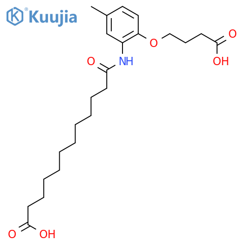 Dodecanoic acid,12-[[2-(3-carboxypropoxy)-5-methylphenyl]amino]-12-oxo- structure