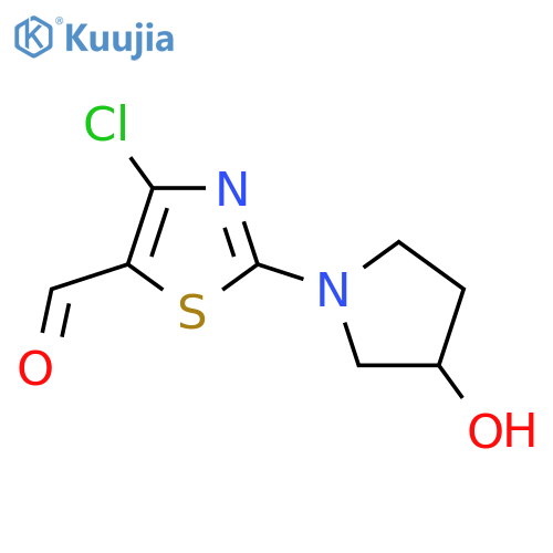 4-Chloro-2-(3-hydroxypyrrolidin-1-yl)-1,3-thiazole-5-carbaldehyde structure