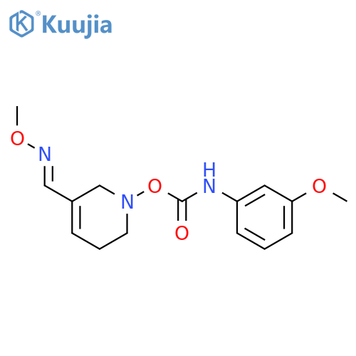 3-Pyridinecarboxaldehyde,1,2,5,6-tetrahydro-1-[[[(3-methoxyphenyl)amino]carbonyl]oxy]-,3-(O-methyloxime), (E)- (9CI) structure