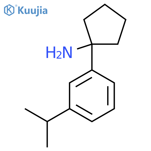 1-3-(propan-2-yl)phenylcyclopentan-1-amine structure