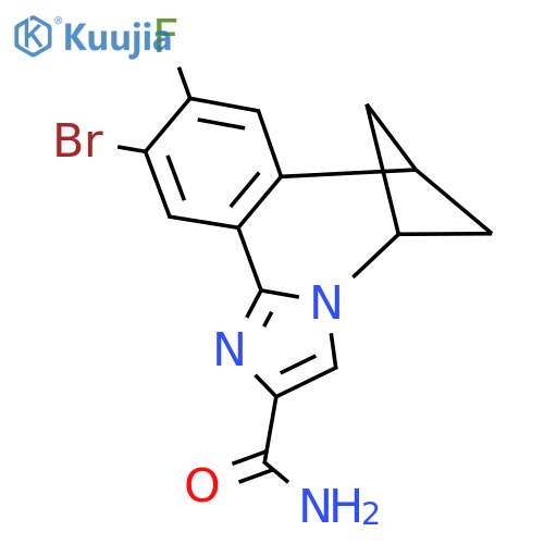 10-Bromo-9-fluoro-6,7-dihydro-5H-5,7-methanobenzo[c]imidazo[1,2-a]azepine-2-carboxamide structure