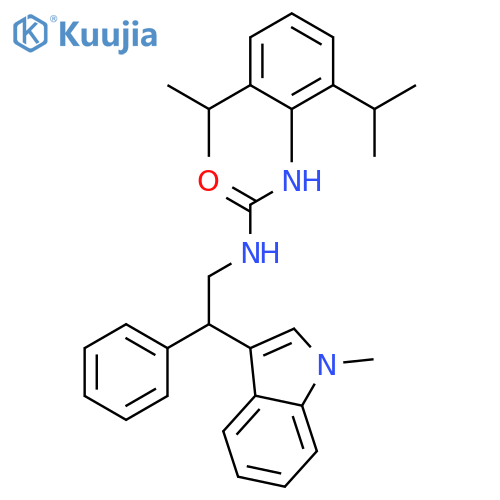 Urea,N-[2,6-bis(1-methylethyl)phenyl]-N'-[2-(1-methyl-1H-indol-3-yl)-2-phenylethyl]- structure