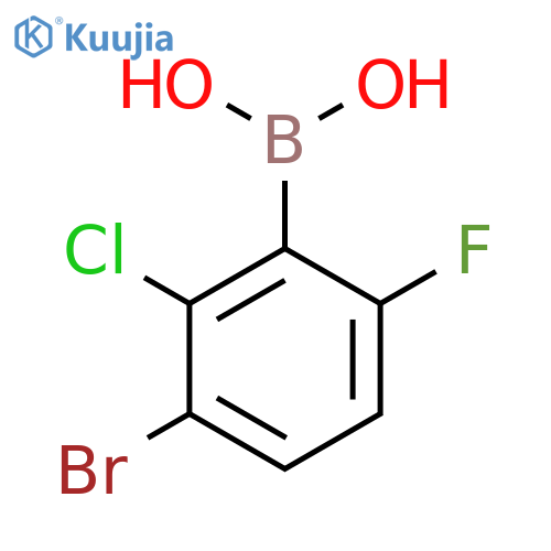 3-Bromo-2-chloro-6-fluorophenylboronic acid structure